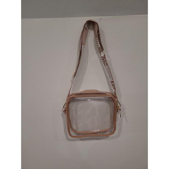 Steve Madden Clear Stadium Crossbody bag makeup travel wide adj. Strap concert - Picture 4 of 10